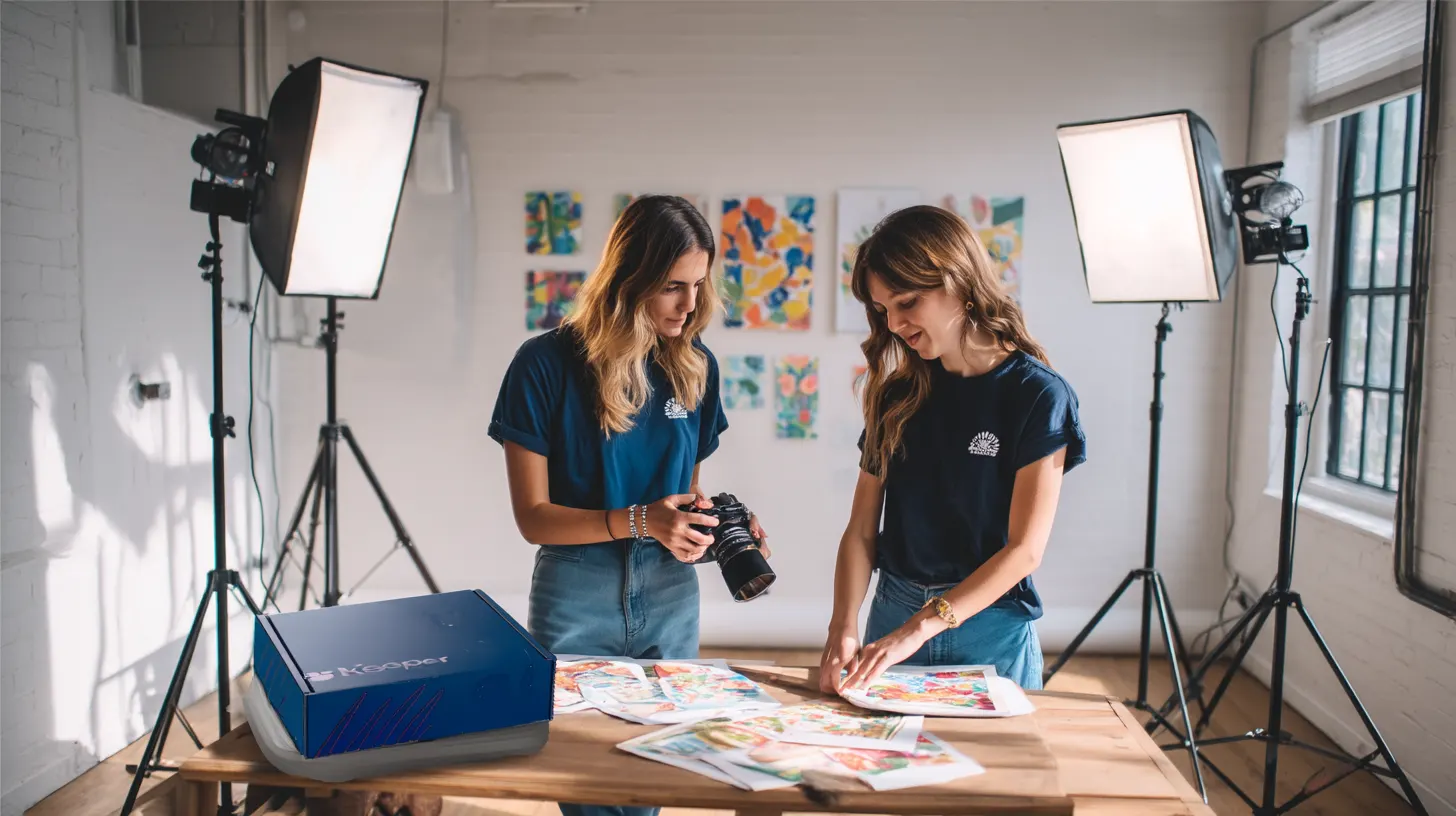 A volunteer photographing a child's artwork for upload